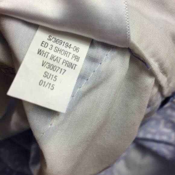 Old Navy Ikat Print 3" Chino Shorts Size 10 Light Blue White Casual Khaki L - Picture 6 of 10
